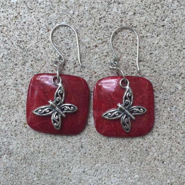 HANDMADE 925 BALI SILVER EARRINGS WITH CORA